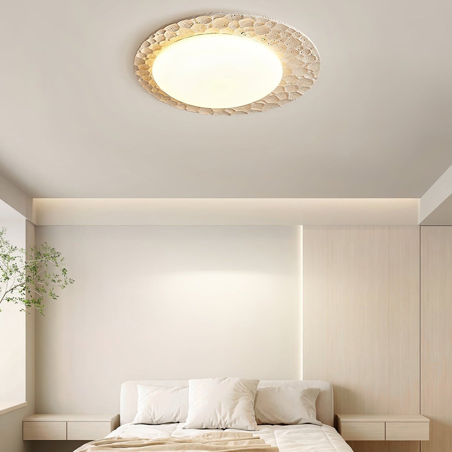 Travira Stone Halo Ceiling Light