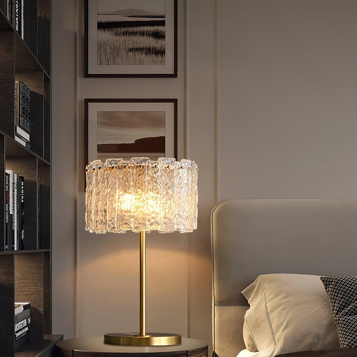 Celestia Glass Brass Table Lamp