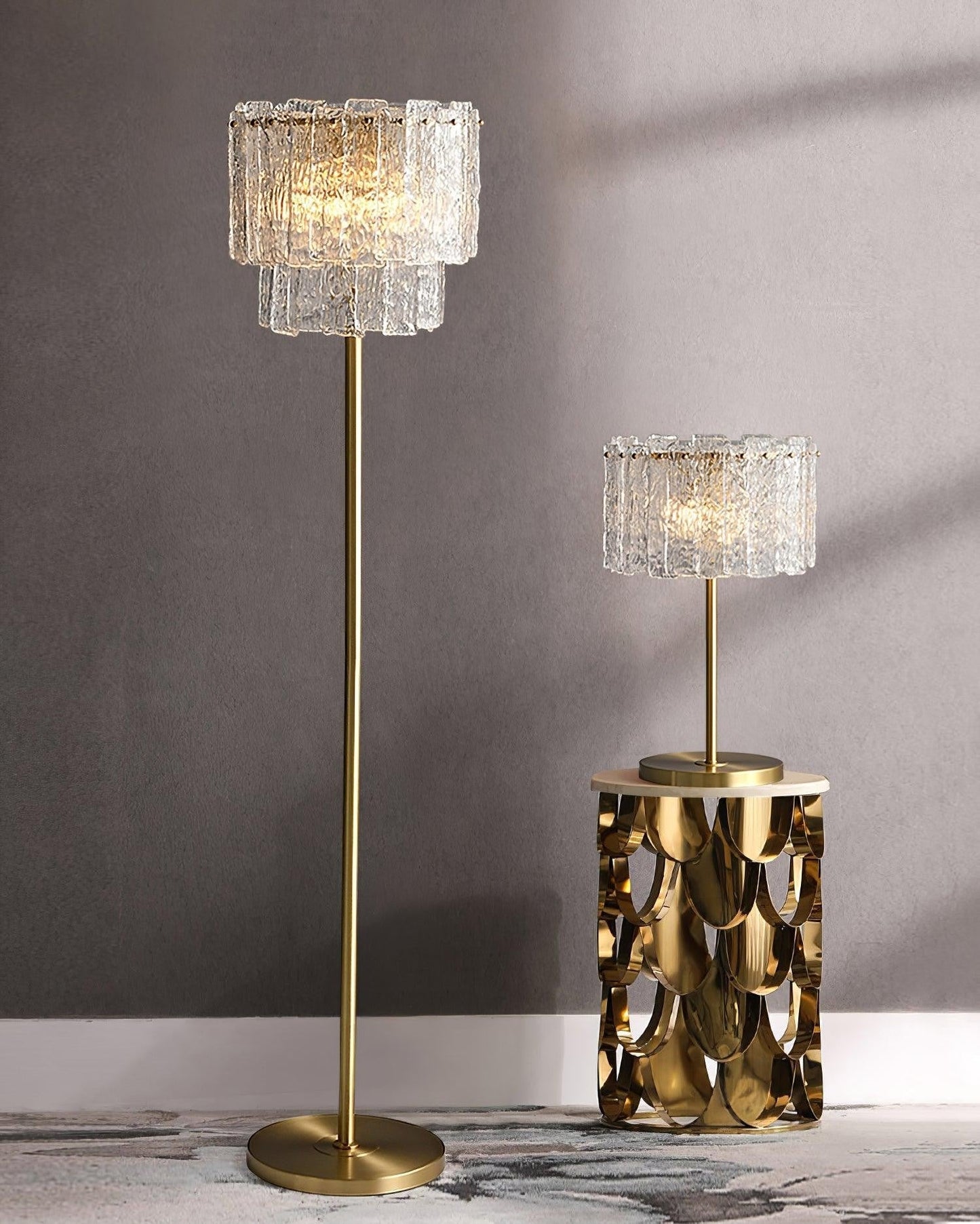Celestia Glass Brass Table Lamp