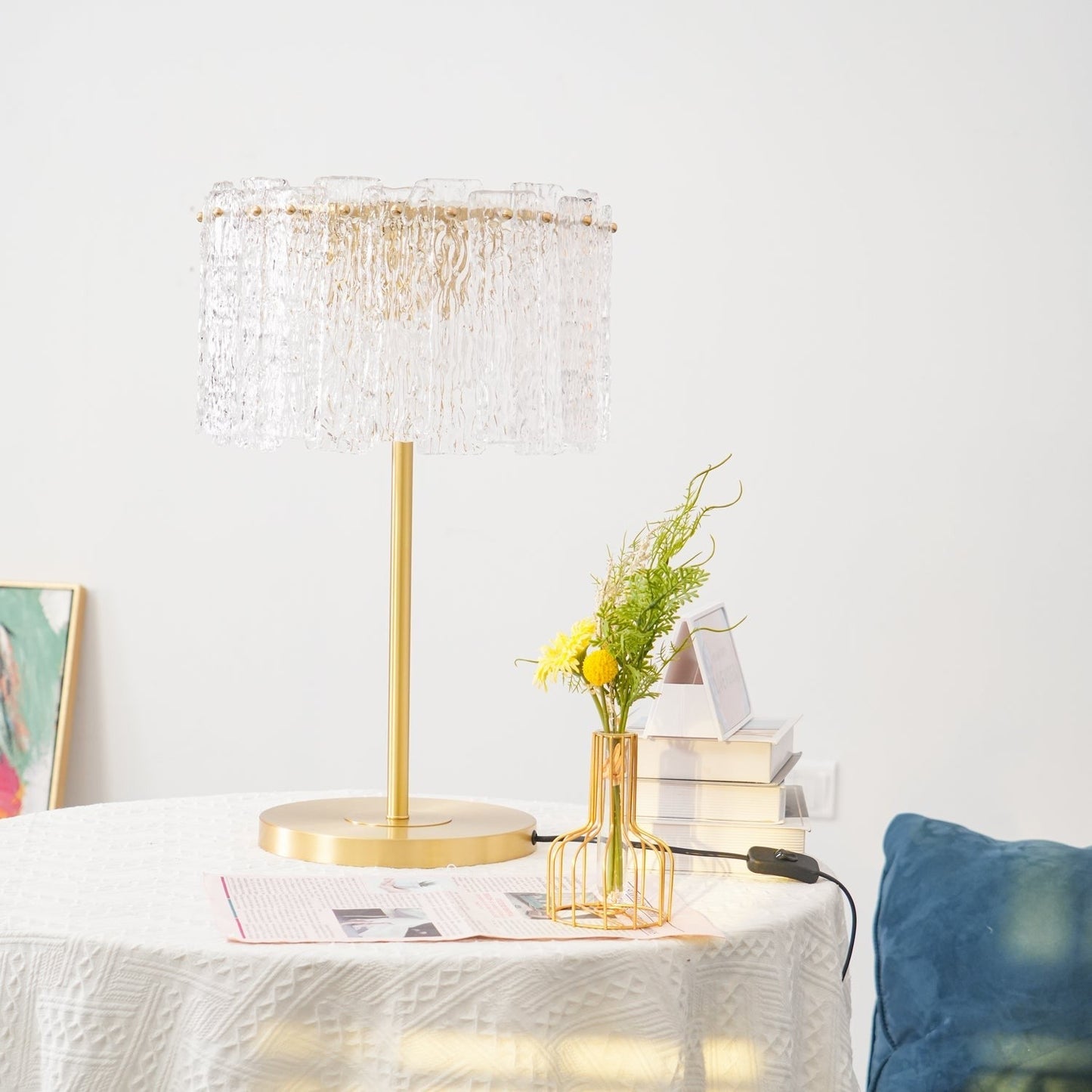 Celestia Glass Brass Table Lamp