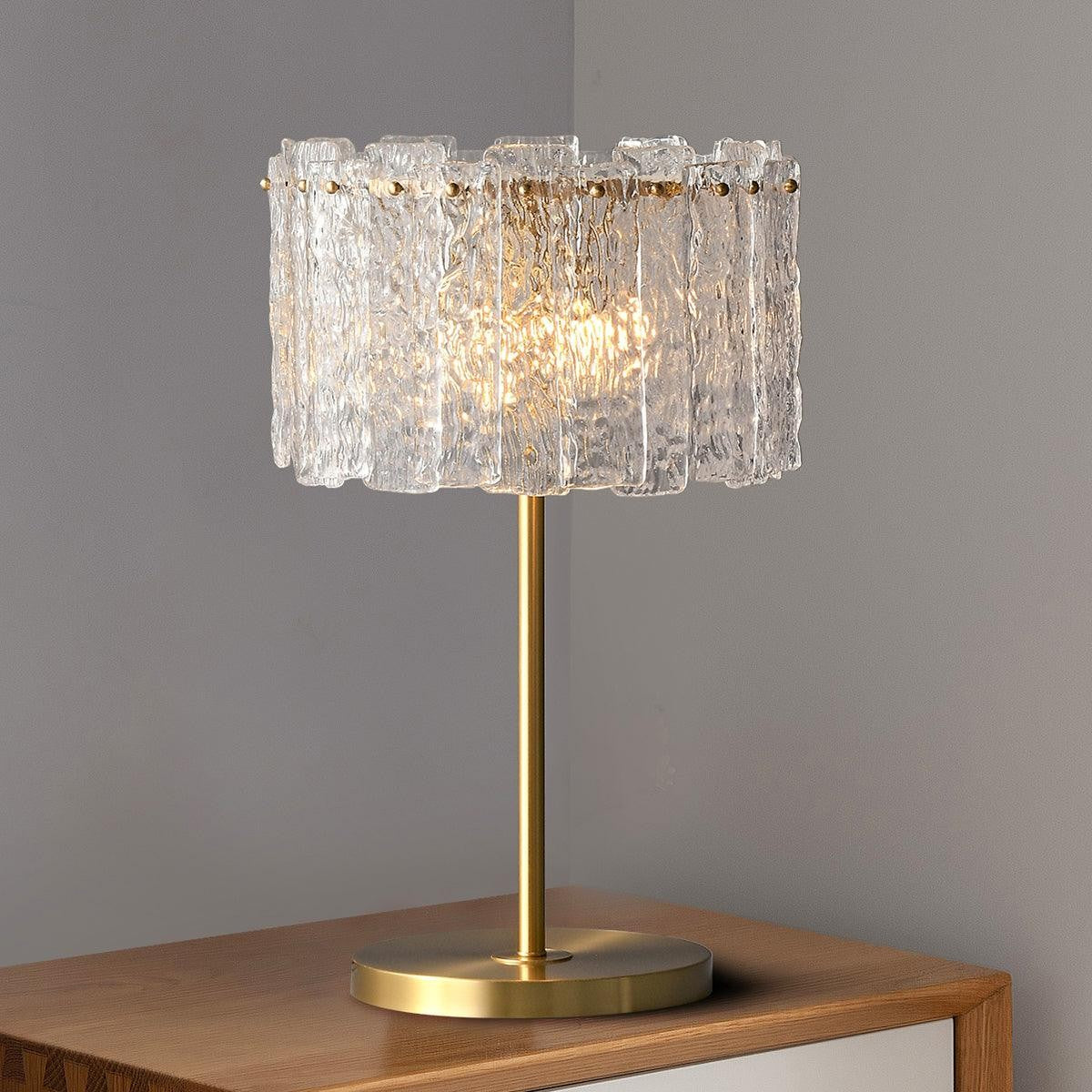 Celestia Glass Brass Table Lamp