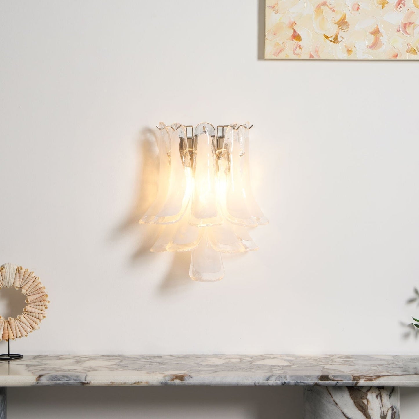 Murano Petal Glass Wall Sconce