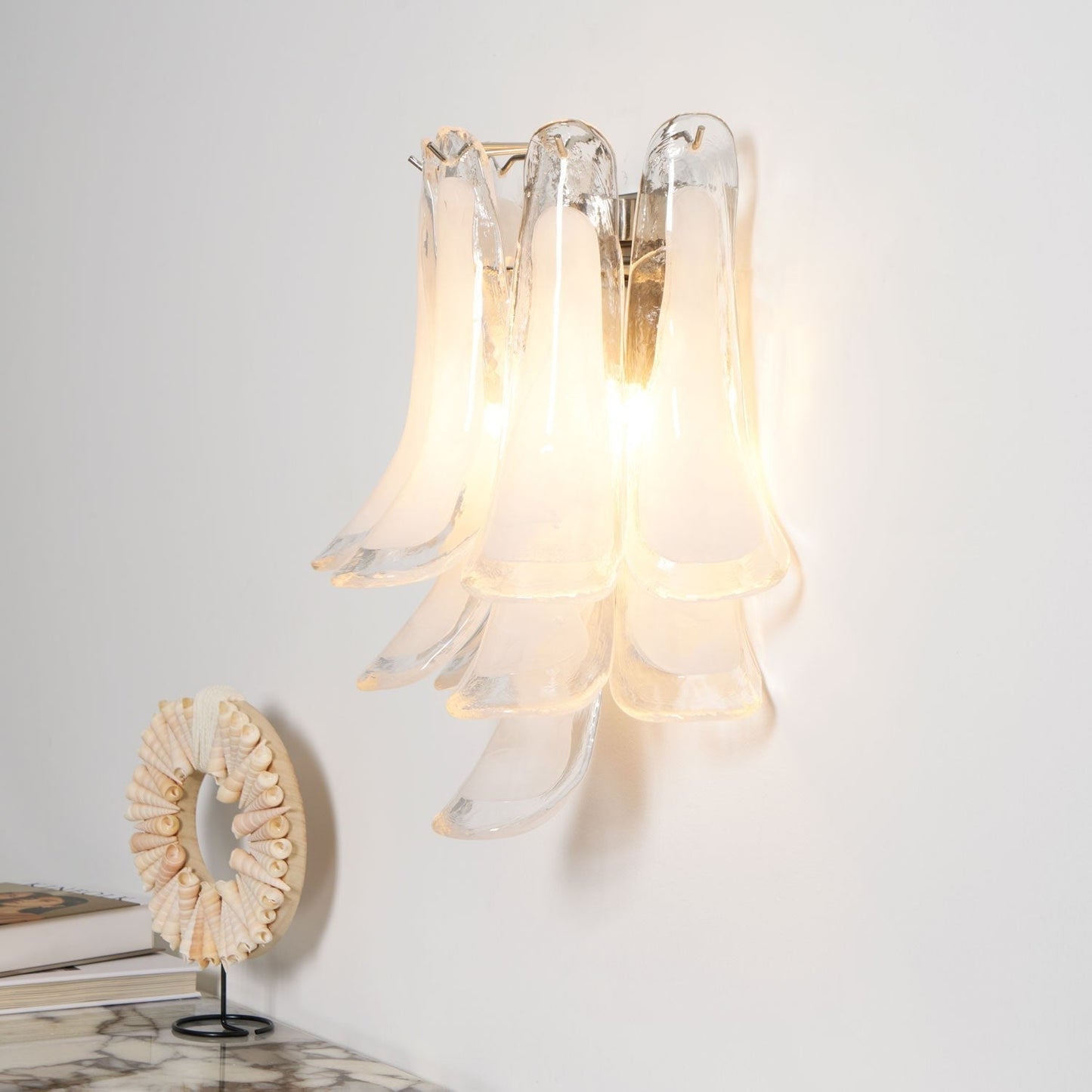 Murano Petal Glass Wall Sconce