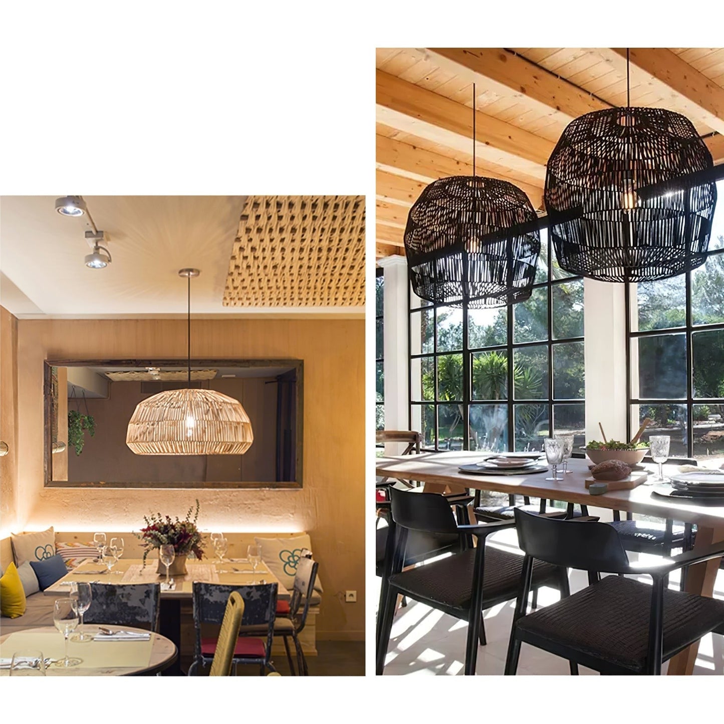 Solterra Woven Rattan Pendant