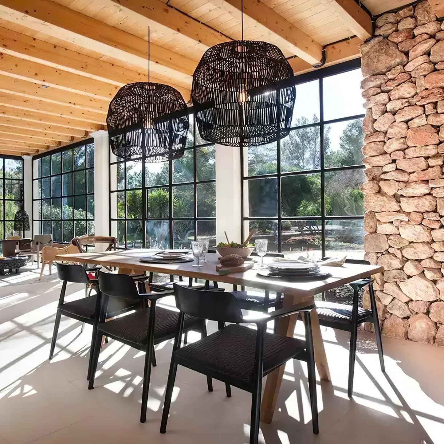Solterra Woven Rattan Pendant