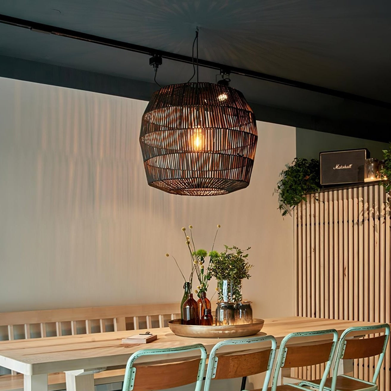Solterra Woven Rattan Pendant