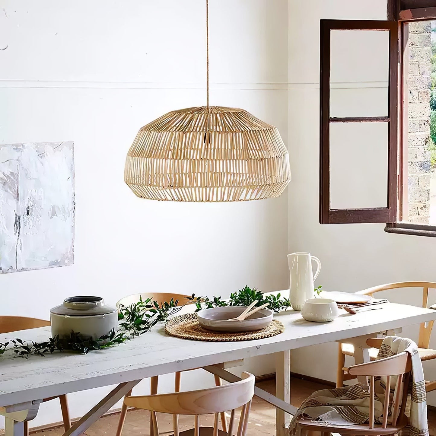 Solterra Woven Rattan Pendant