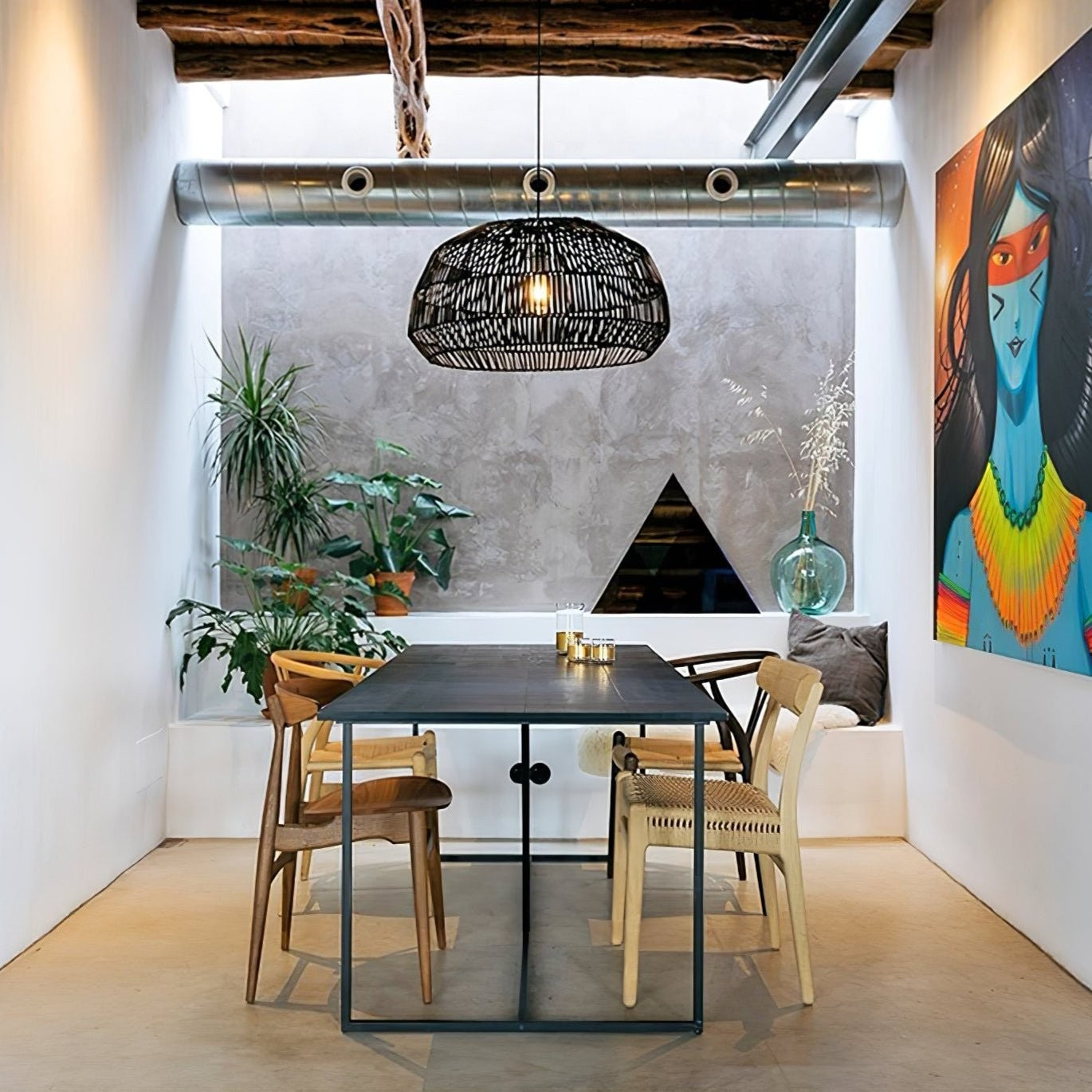 Solterra Woven Rattan Pendant
