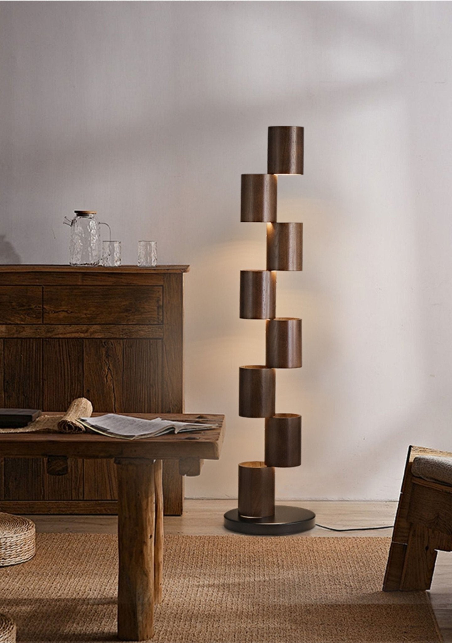 Timber Column LED Floor Lamp