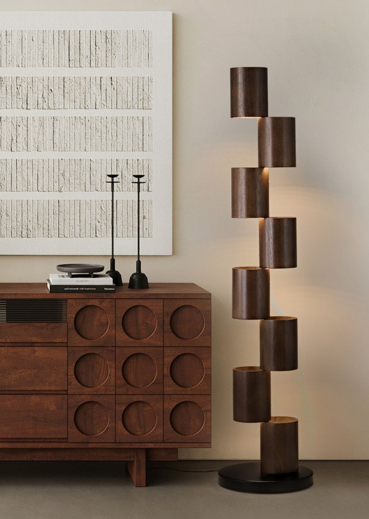 Timber Column LED Floor Lamp