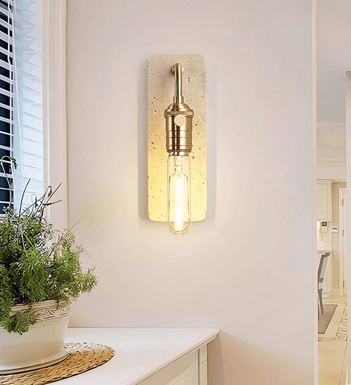 Travira Industrial Stone Wall Sconce