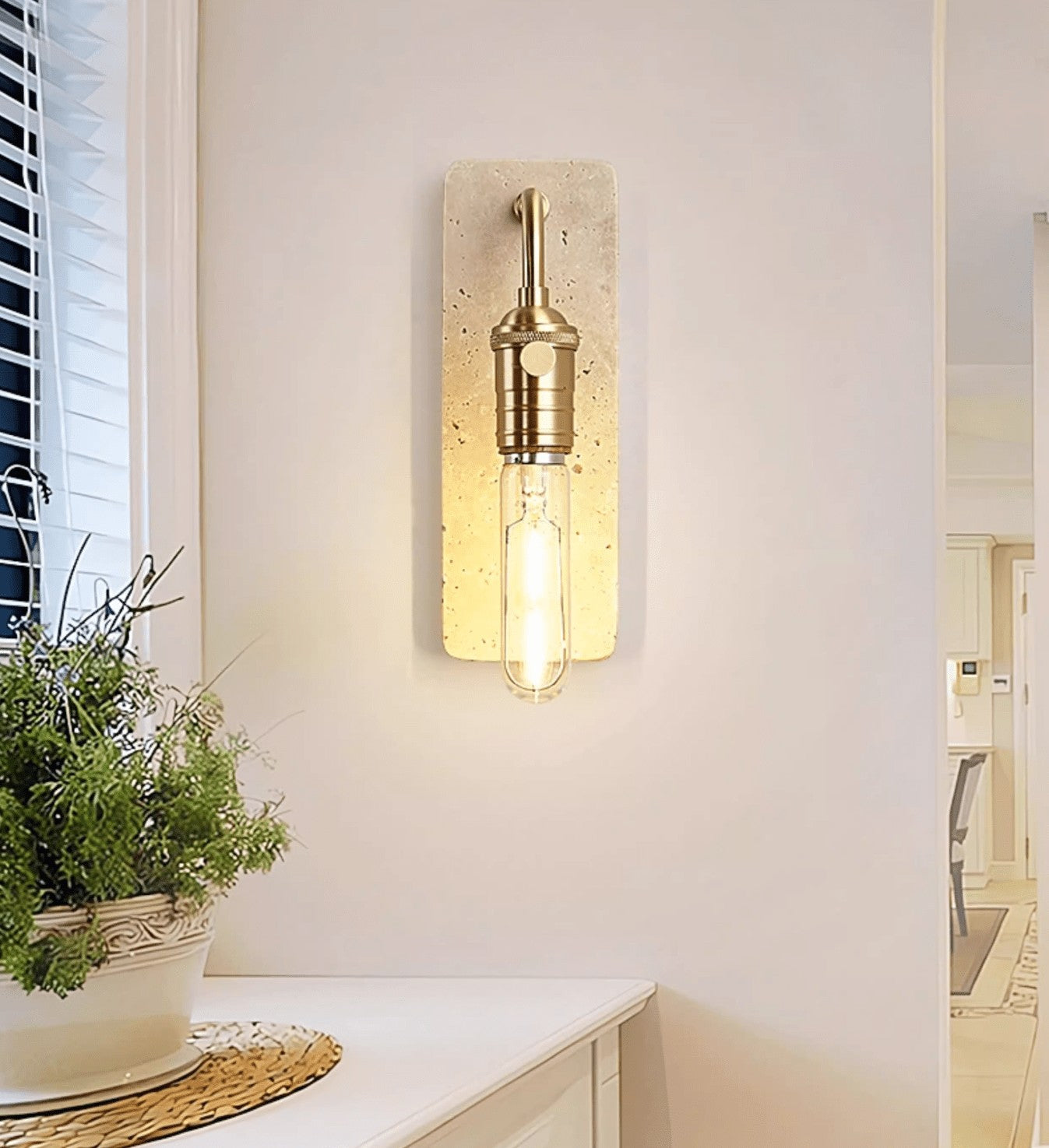 Travira Industrial Stone Wall Sconce