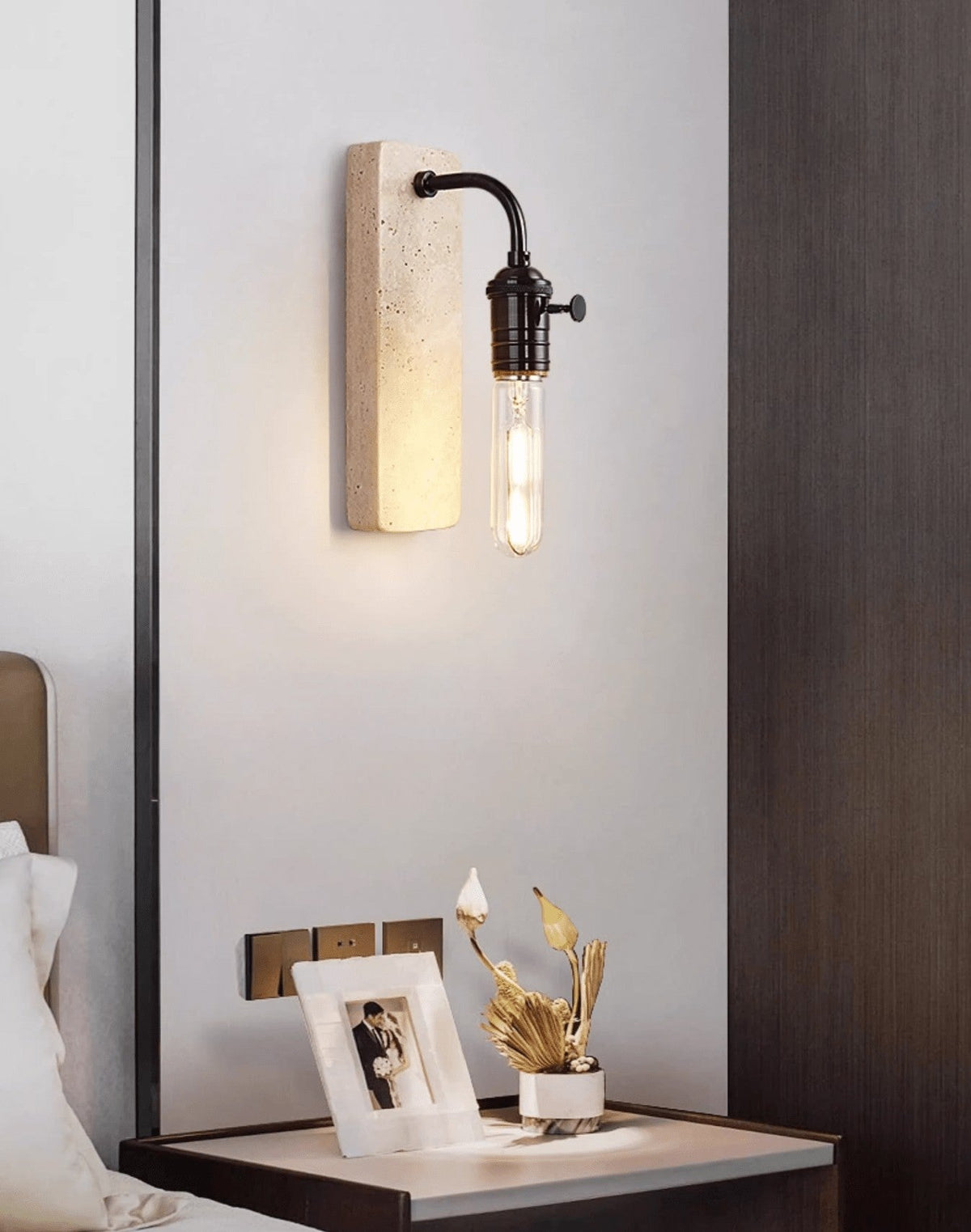Travira Industrial Stone Wall Sconce