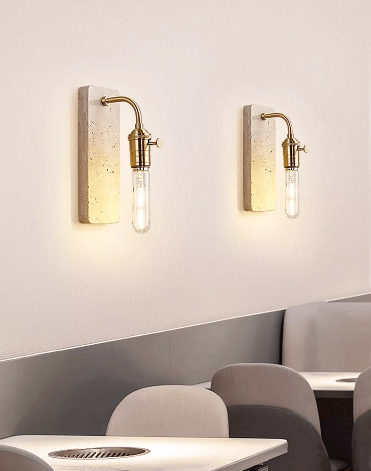 Travira Industrial Stone Wall Sconce