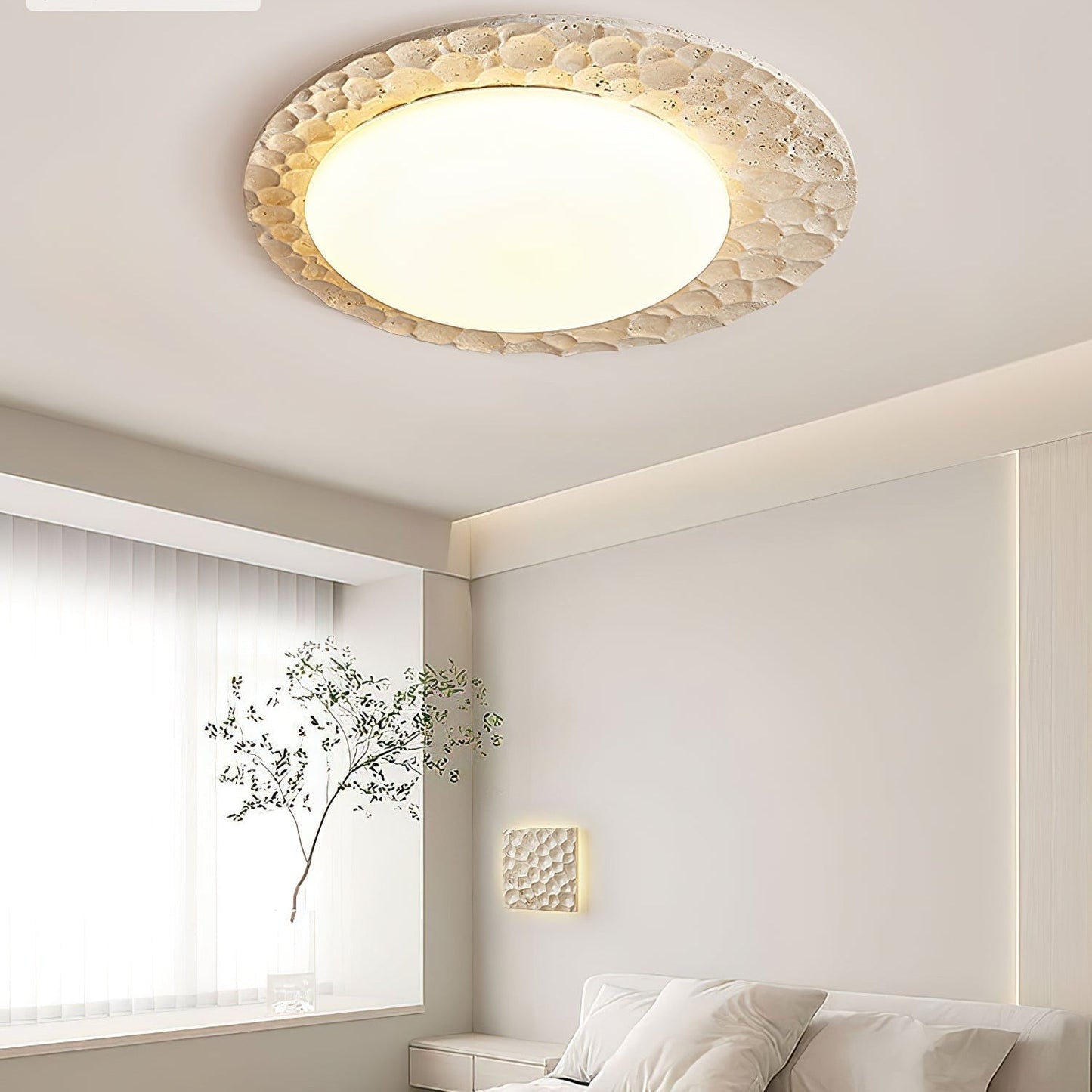 Travira Stone Halo Ceiling Light